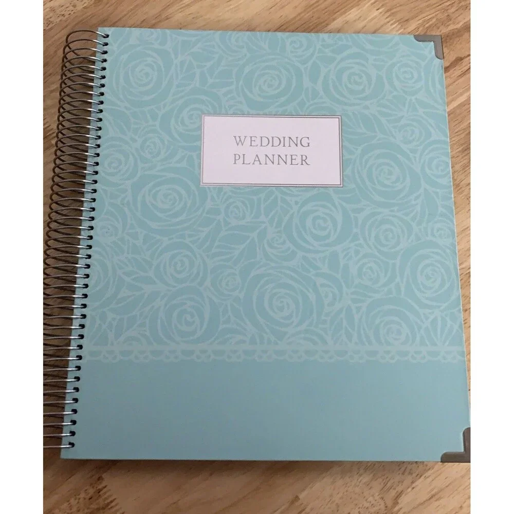 WEDDING PLANNER Hardcover Organizer Bookmark Blue 9x11 GLOBAL PRINTED PRODUCTS